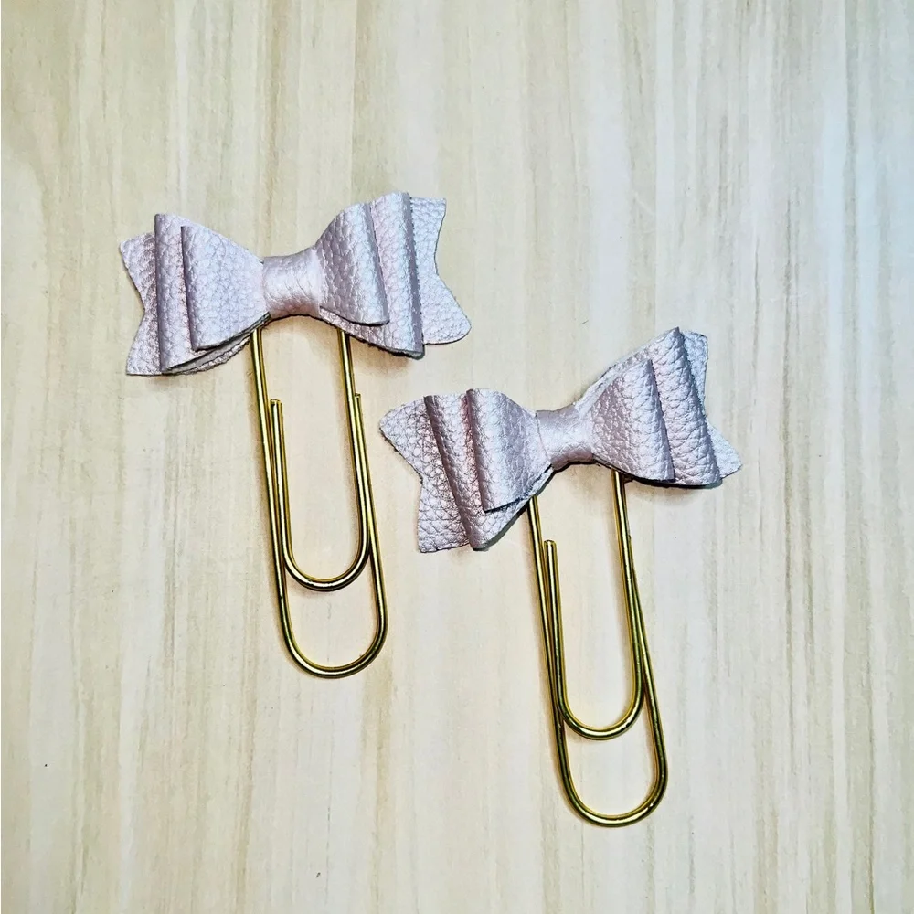 Happy planner Bow paper clips Jumbo size 2 pcs pink blush
